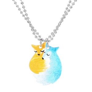 Colliers pendentifs mignons et simples en forme <span class=keywords><strong>de</strong></span> chat et <span class=keywords><strong>de</strong></span> renard KT <span class=keywords><strong>pour</strong></span> femmes, étudiantes, colliers <span class=keywords><strong>de</strong></span> <span class=keywords><strong>couple</strong></span> en forme <span class=keywords><strong>de</strong></span> cœur, bijoux cadeaux <span class=keywords><strong>pour</strong></span> meilleures amies - Product Image 3