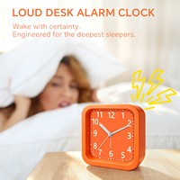 Réveil intelligent silencieux en plastique orange pour étudiants, enfants, garçons et filles, avec fonction snooze, certifié CE RoHS