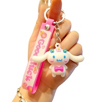 Porte-clés Cinnamoroll mignon en silicone souple, breloque de sac pour filles, cadeau en gros