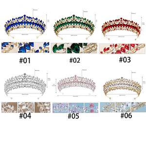 Accessoires de cheveux de mariée en cristal d'élégance rétro diamant étincelant rétro grande couronne de reconstitution historique diadèmes en <span class=keywords><strong>strass</strong></span> Para Noivas diadèmes - Product Image 5