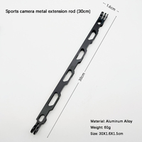 Tige d'extension en métal pour caméra sportive de haute qualité 8,5 cm 16,5 cm 20 cm 25 cm 30 cm, support de casque en alliage d'aluminium pour le cyclisme