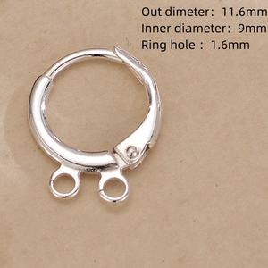 925纯银12毫米<span class=keywords><strong>3</strong></span>环法国杠杆耳环挂钩钢丝底座环耳环Diy珠宝制作用品 - Product Image 3