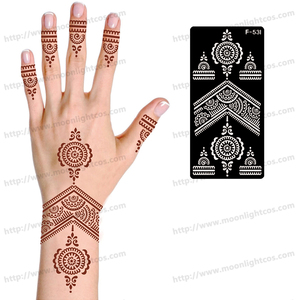 Moonlight professionale PVC Henna tatuaggio stencil indiano arabiano temporaneo Glitter modelli di tatuaggio per la pittura di Body Art - Product Image 2