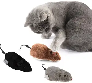 Gato Cão Pet Clockwork Mouse Toy e Wind Up Brinquedos De Pelúcia Cat Catch Toy