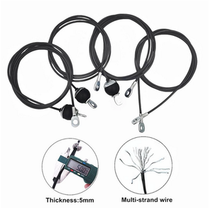 Cable de Acero de Alta Resistencia <span class=keywords><strong>para</strong></span> Gimnasio, Repuesto de 1.4M-3M <span class=keywords><strong>para</strong></span> Poleas de Gimnasio en Casa, <span class=keywords><strong>Accesorios</strong></span> de Fitness de 5mm - Product Image 3