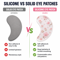 Patchs oculaires réutilisables en silicone avec logo personnalisé, à l'acide hyaluronique, anti-rides, vente en gros directe d'usine à bas prix