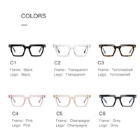 Monture de lunettes optiques Partagas TR90 géométrique carrée avec branches à clipser, anti-lumière bleue, pour femmes et hommes