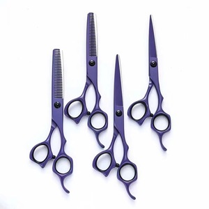 Hair Scissors Set Stainless Steel Flat Shears Thinning Shears Medium Handle Hairdressing Kit Salon Use - Product Image 1