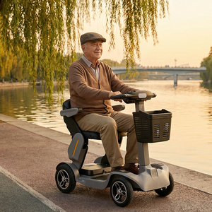 Elektrikli Engelli Yaşlı Mobilite <span class=keywords><strong>Scooter</strong></span>'ı 4 Tekerlekli Su Geçirmez Lityum Pil 500W Motor 55KM Menzil LED Işıklar Hafif - Product Image 1