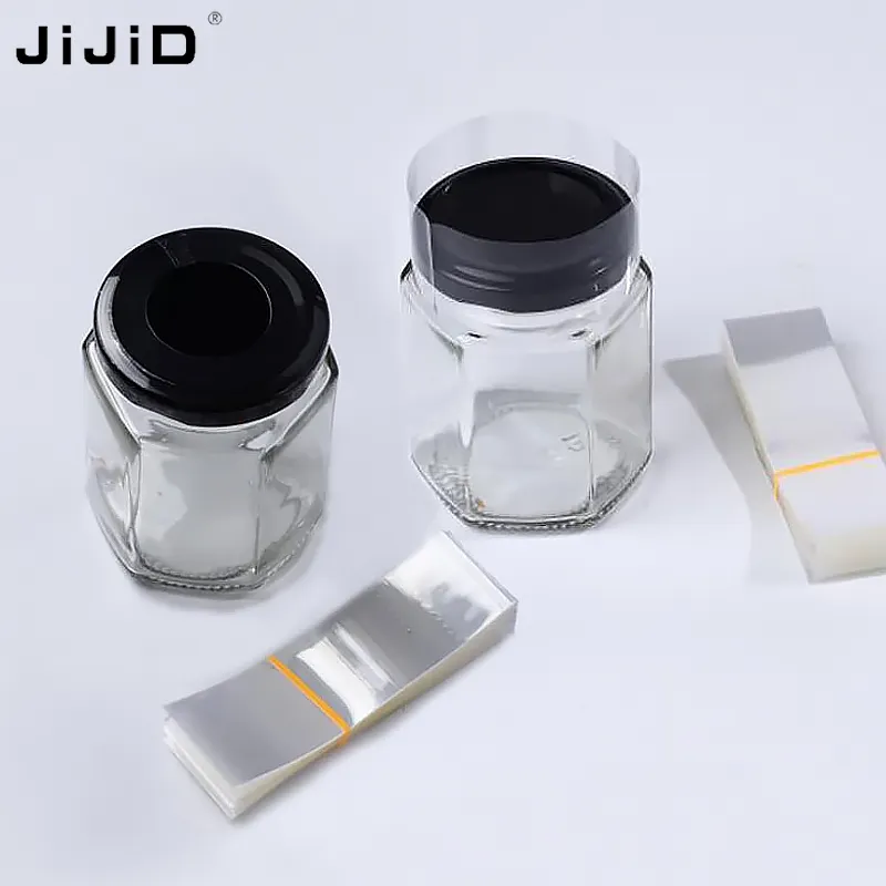 JIJID Garrafa conta-gotas transparente de vidro 30ml, saco termorretrátil em PVC transparente, faixa de plástico perfurada para envoltório