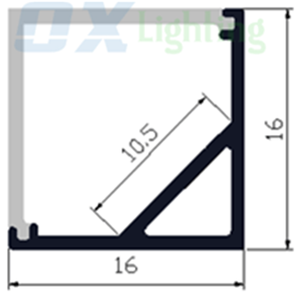Profilé d'<span class=keywords><strong>angle</strong></span> en aluminium aluminium Profilé d'<span class=keywords><strong>angle</strong></span> linéaire en aluminium à 45 degrés pour escalier d'armoire - Product Image 2