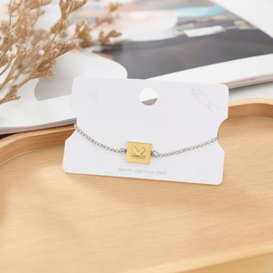 Bracciale in Acciaio Inossidabile con Lettera K, 12x14cm, Bracciale alla Moda - Product Image 2