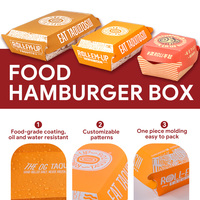 Caja de Cartón Desechable Personalizada para Hamburguesas, Envase para Comida Rápida, Papas Fritas, Pollo