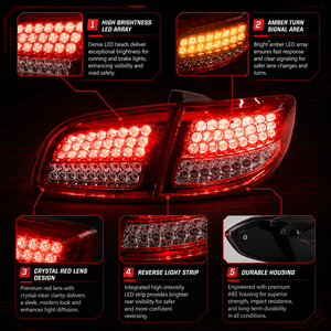 Conjunto de Luces Traseras LED BK para Hyundai <span class=keywords><strong>Santa</strong></span> <span class=keywords><strong>Fe</strong></span> 2006-2012, Luz de Freno con Señal de Giro Secuencial, Conexión Plug and Play - Product Image 3
