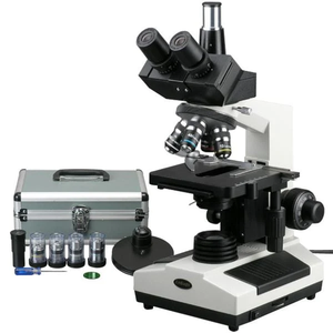 AmScope 40X-2000X <span class=keywords><strong>Microscope</strong></span> trinoculaire à contraste de Phase avec condensateur à tourelle - Product Image 1