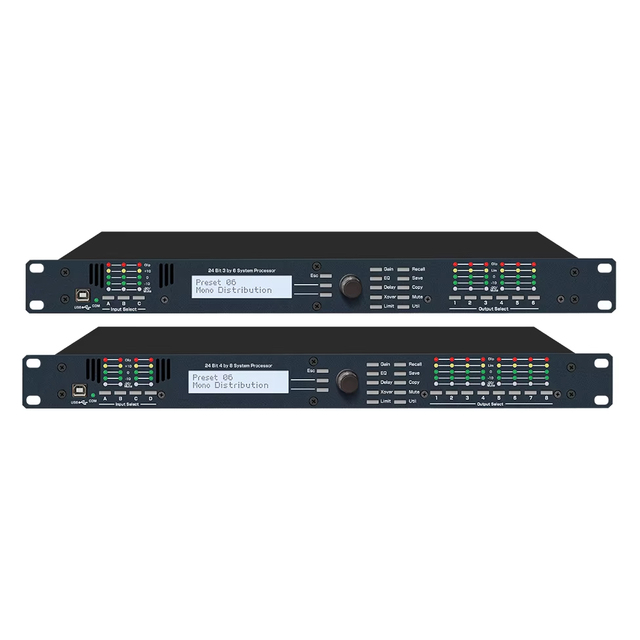 DP-36 DSP Professional Audio Processor 3 In 6 0ut Audio Processor Sound System Digital Music Audio Processor