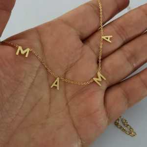 Collier en acier inoxydable pour Femme, bijoux d'<span class=keywords><strong>espace</strong></span>, personnalisé, avec mot, <span class=keywords><strong>initiale</strong></span>, en or - Product Image 6