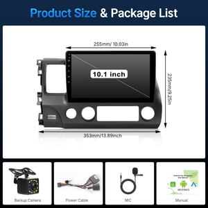 Autoradio tactile IPS Linux avec écran miroir, CarPlay <span class=keywords><strong>sans</strong></span> fil, compatible Bluetooth et FM pour Honda Civic 2006-2011 - Product Image 6
