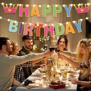 <span class=keywords><strong>Personnalisable</strong></span> Joyeux <span class=keywords><strong>Anniversaire</strong></span> Bannière Fournitures Faire Votre Propre Bannière Inclure Lettres Chiffres Symbole Corde pour Baby Shower Party Decor - Product Image 5