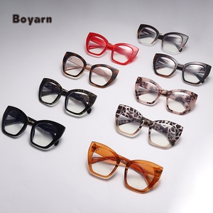 Boyarn แว่นตาแว่นสายตาสำหรับผู้หญิง,แว่นตา<span class=keywords><strong>แฟ</strong></span>ชั่นทรงสี่เหลี่ยมขนาดใหญ่ป้องกันแสงสีฟ้า - Product Image 3