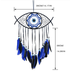 <span class=keywords><strong>Atrapasueños</strong></span> de Ojo Turco Azul, Arte de Pared, Amuleto de Buena Suerte, Colgante Económico <span class=keywords><strong>con</strong></span> <span class=keywords><strong>Plumas</strong></span> - Product Image 6