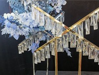 Décoration et fournitures de mariage : Nouveaux accessoires de mariage, grand support à fleurs en verre doré, style luxueux, centre de table de haute qualité pour mariages