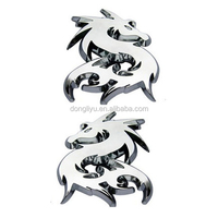 Emblème en plastique 3D Dragon Chrome Design, décoration de coffre, logo, autocollant de voiture, décalcomanie