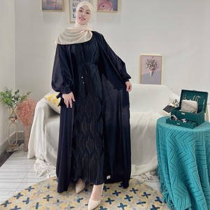 Vêtements islamiques grande taille robes pour femmes Abaya modeste nouveaux modèles 2023 robe musulmane abaya en polyester brillant pour femmes - Product Image 5