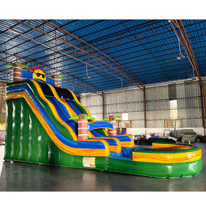 Toboggan aquatique gonflable tropical géant avec piscine, <span class=keywords><strong>palmier</strong></span> 3D, château gonflable pour enfants, toboggan extérieur pour événements - Product Image 4