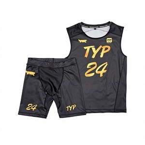 Uniforme de Baloncesto Unisex para Adultos, Diseño OEM, Negro y Amarillo, Sin Mangas, Poliéster Transpirable de Secado Rápido, Nombres/Números de Equipo Personalizados - Product Image 1