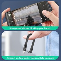 Cable Plano de Silicona Tipo C 2.0, Conector en Ángulo de 90 Grados, Cable USB C Plano para Carga Rápida y Transferencia de Datos