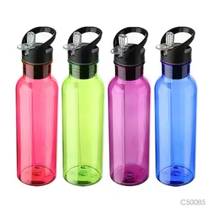 Prostar Botol Air Olahraga Tritan 12Oz/25Oz, Botol Air Plastik Transparan dengan Tutup Sedotan Logo Kustom Gratis BPA