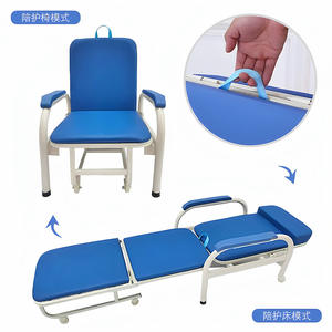 Foldable Metal Medical Companion <b>Chair</b> for Single Sitting and <b>Reclining</b> Positions in Hospital Wards - Product Image 4