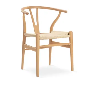 Hot Selling Nordic Modern Woven Cord Solid Wood Dining Wishbone Chair For Restaurant Hotel