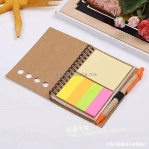 Bloc de Notas de Papel Kraft con Tapa Dura, Adhesivos Personalizados para Índice, Bloc de Notas Espiral, Pestañas Adhesivas para Libros, Bloc de Notas con Logotipo Personalizado y Bolígrafo - Product Image 3