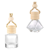 Diffuseur de parfum pour voiture suspendu en verre cylindrique de 8 ml, flacon en verre avec logo personnalisé imprimé, flacons en verre avec bouchon à vis