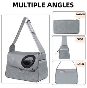 Gri Lüks Su Geçirmez Kare Oxford Fermuarlı Köpek Evcil Hayvan Kedi Yumuşak Kenarlı Tekerlekli Taşıma Çantası Seyahat Ürünleri Çantası - Product Image 3