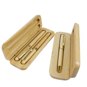 Nuevo Diseño de Bolígrafo de Bambú con Punta de 1.0 mm, Tinta Azul y Negra, Impresión UV, Portátil, para Oficina, Escuela, Escritura, Papelería, Negocios - Product Image 4