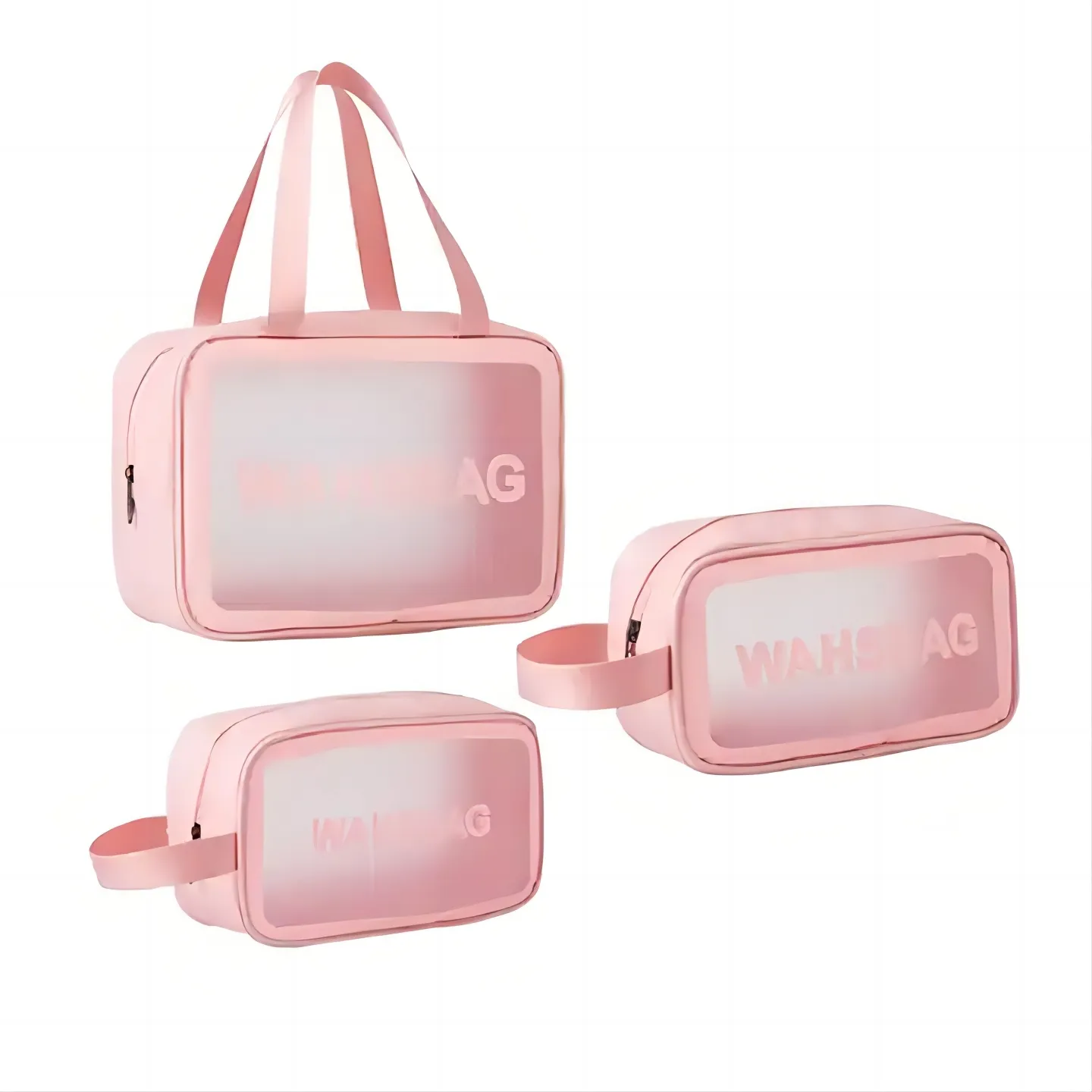 2023 Pvc Custom Logo Pouch Travel Clear Kleine Make-up-Tasche Klare Kosmetik taschen Reiß verschluss Verschluss Travel Candy Schuh ablage Opp Taschen