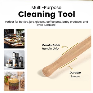 Zero Waste Bamboo Handle Scrubbing <b>Brush</b> (14 Inch),Durable Sisal Bristles for Water <b>Bottles</b>, Vases & Kitchenware - Product Image 3