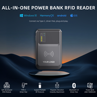 Lector RFID UHF Portátil PR100 con Banco de Energía de 10000mAh, ISO 18000-6C, 33dBm, Largo Alcance de 8m para Tipo-C, Compatible con Android/iOS/Windows