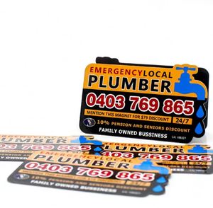 Aimants de réfrigérateur promotionnels personnalisés pour plombiers et électriciens, cartes magnétiques publicitaires pour entreprises et promotion - Product Image 2