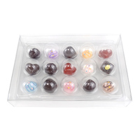 Plateau en plastique transparent à 15 cavités, pour insérer des ampoules sphériques au chocolat et à la truffe
