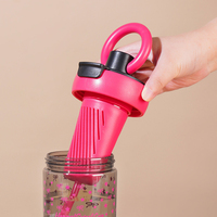 Mignonne gourde à paille portable de 600 ml en plastique avec compartiment thé et eau pour les sports des enfants par Solove, compatible lave-vaisselle