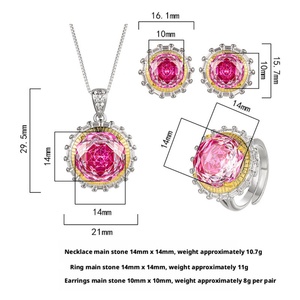 Ensemble de boucles d'oreilles pendantes florales en zircon plaqué or cuivre écologique 14-10 mm, bijoux pour femmes pour une élégance au quotidien - Product Image 2