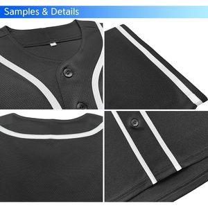 Maillot de baseball vierge pour homme, manches courtes, coupe classique, respirant, en polyester, uniforme de sport - Product Image 4