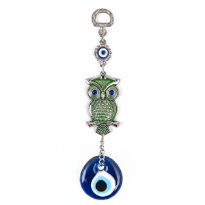 Hibou porte-bonheur, ornement mural avec amulette du mauvais œil, depuis la turquie - Product Image 2