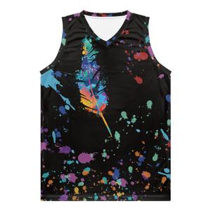 Camiseta con estampado de sublimación para hombre, diseño de logotipo de baloncesto, pintura creativa, patrón de salpicaduras, venta al por mayor, personalizado, ropa de baloncesto - Product Image 5