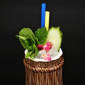 Bán Sỉ Cốc Tiki Hình Ống Tre Cốc Gốm Phong Cách Hawaii Cốc Màu Nâu Cá Tính Đồ Dùng Quán Bar Cốc Tiki Cocktail - Product Image 3