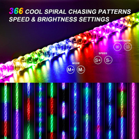 Antenne lumineuse LED RGB Chasing Offroad Flag Whip 5150 4X4 avec application et télécommande pour UTV et ATV